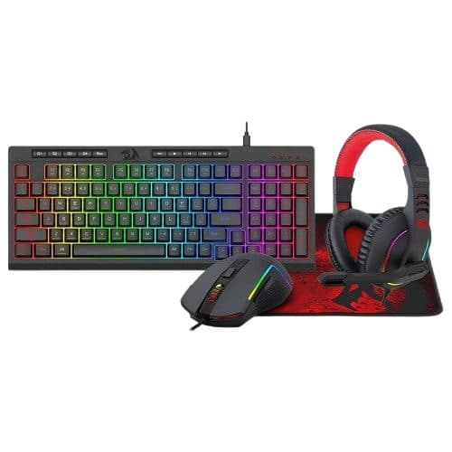 Teclado Mouse Fone Mousepad Redragon RGB Gamer Bundle