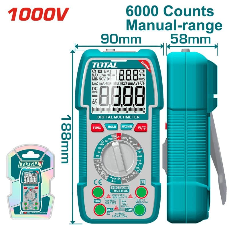 Multimetro Digital Total Cat Iii 1000V