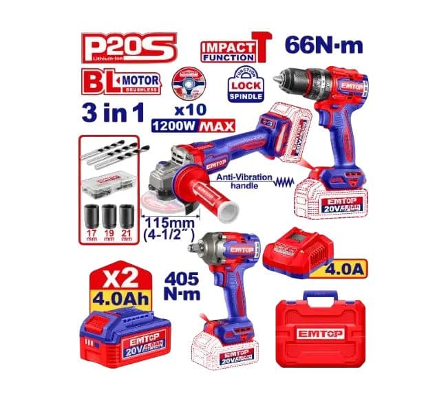 Kit Emtop Par Imp Lixade Chave Imp 2BAT 50 60H