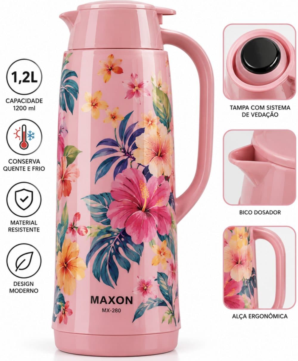 Termica Maxon Floreado Colorido 1200ML
