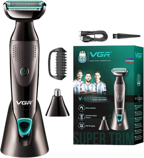 Aparador De Pelo Vgr 601 Body Groomer Preto Verde