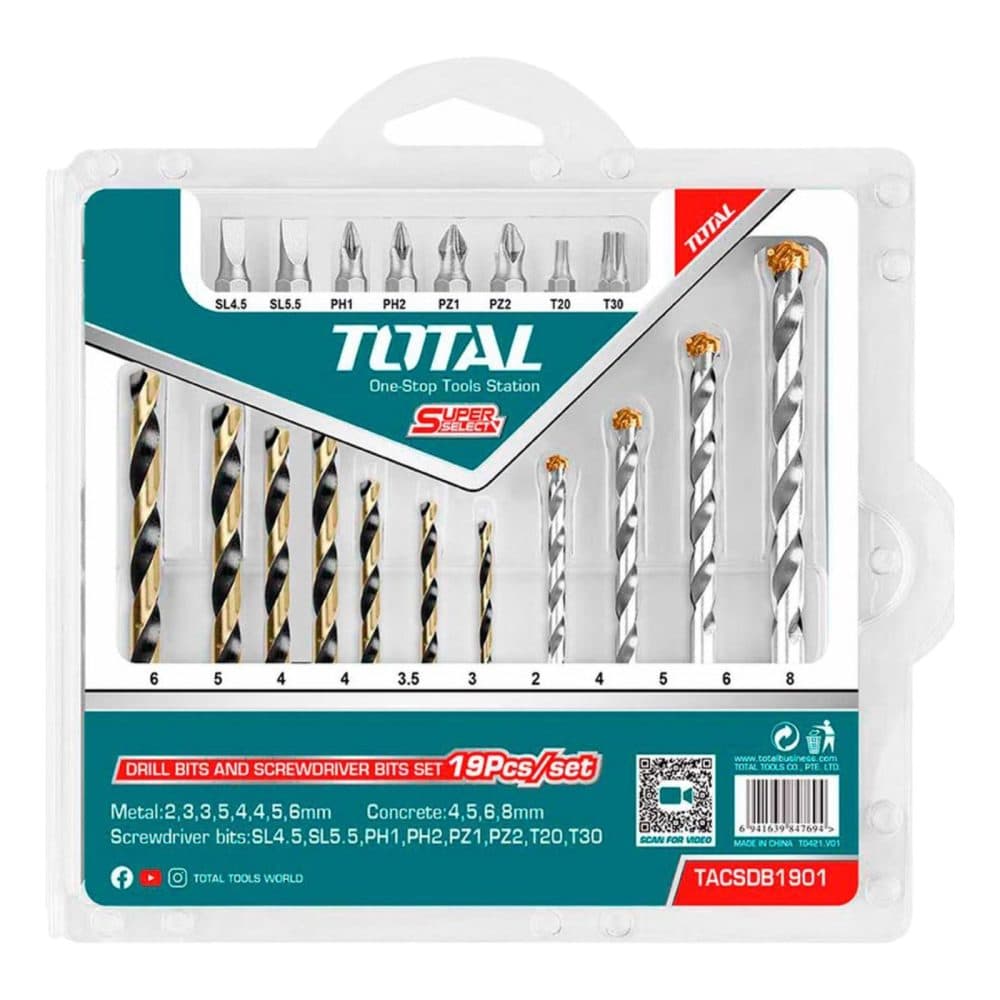 Kit Broca Total 19PCS Ferro Concreto