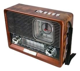 Radio Portatil Ecopower Wooden BT USB Sd Am Fm