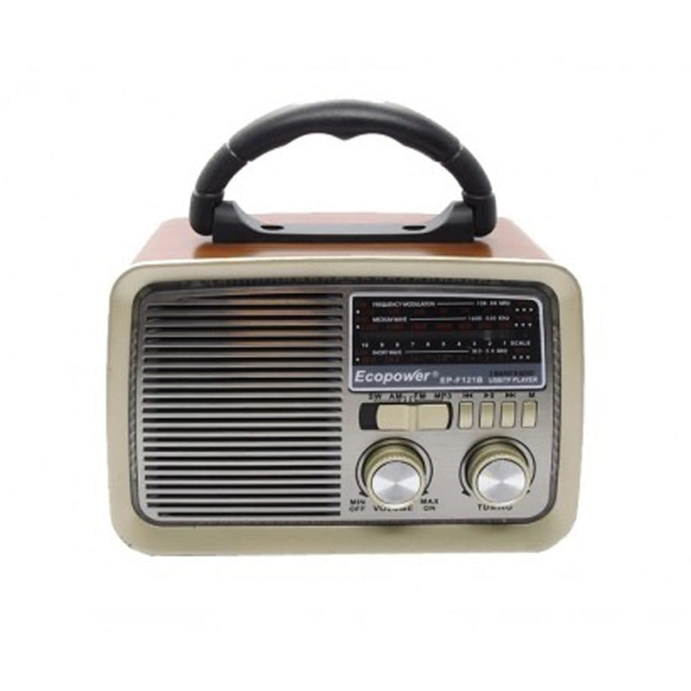 Radio Portatil Ecopower Mahogany BT USB Sd Am Fm