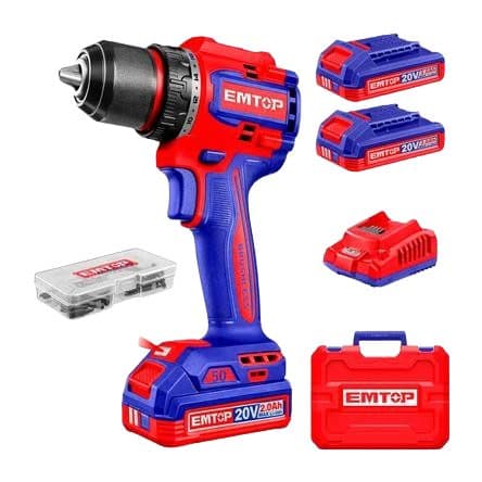 Parafusadeira Bateria Emtop 2 Baterias 50