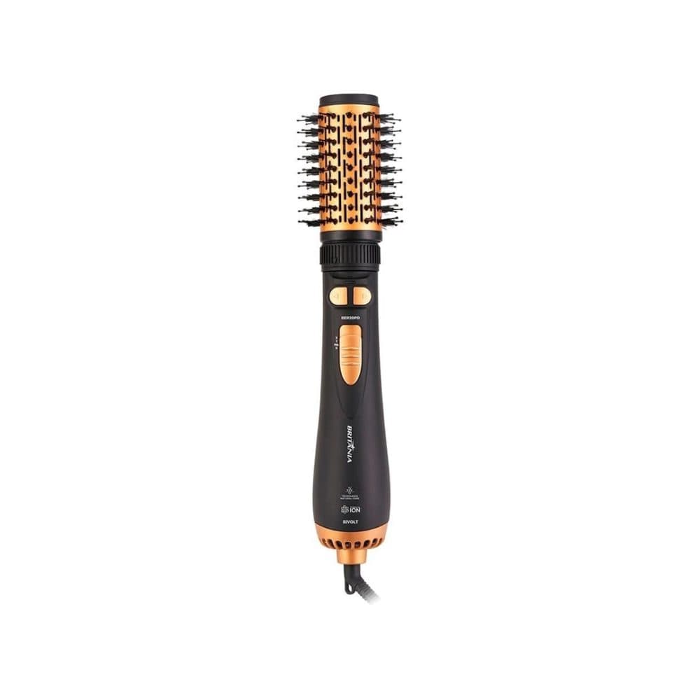 Escova Giratoria Britania Preto Dourado Bivolt