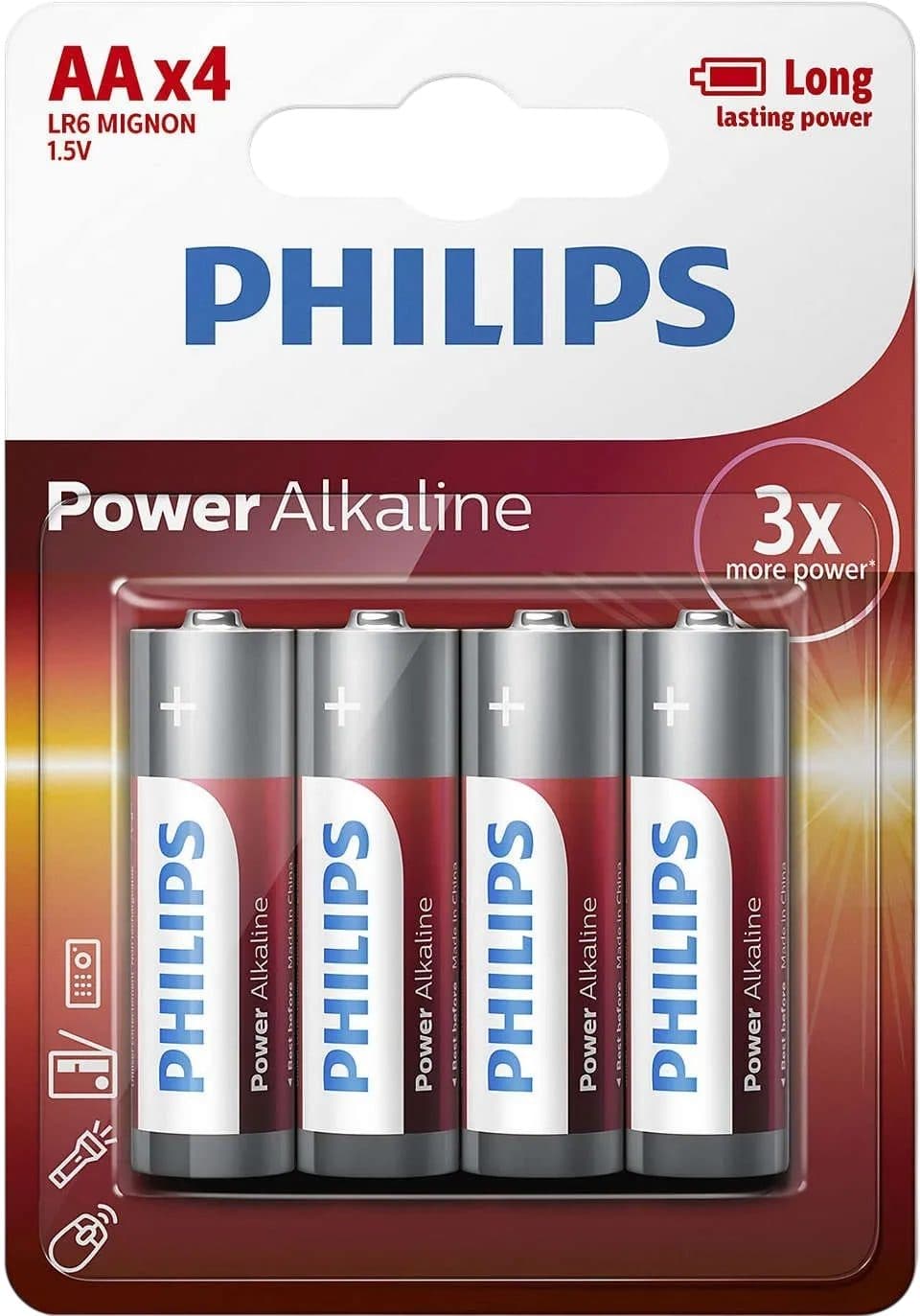 Philips Pilha Power Alkalina Aa 4P 1 5V
