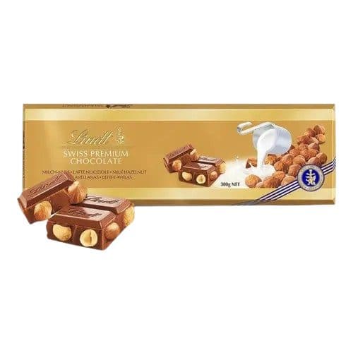Chocolate Lindt Swiss Premium Milk Hazelnut 300G Barra