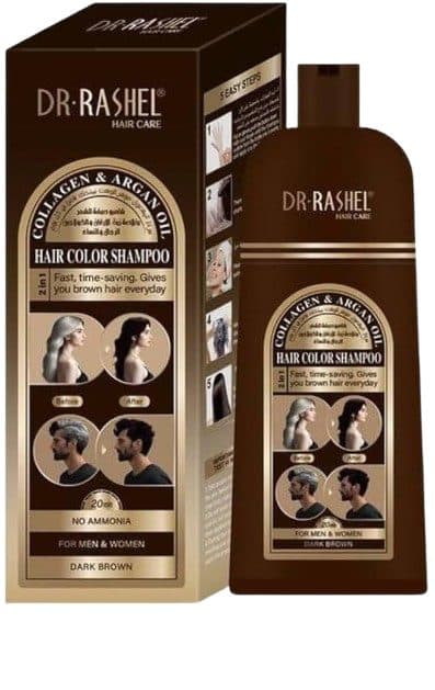 Shampoo Dr Rashel Collagen Argan Iol Hair Color Dark Brown 400ML