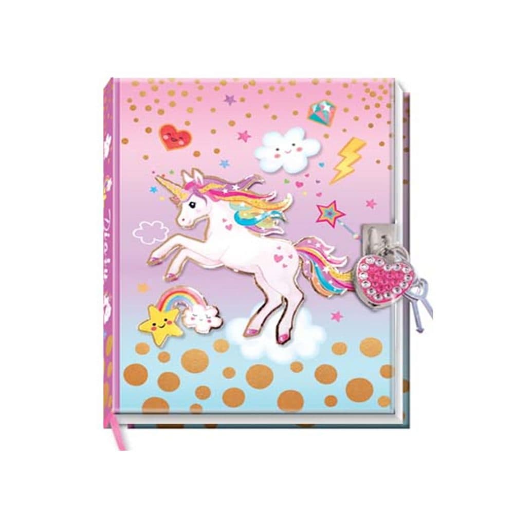 Diario Hot Focus With Lock Keys Unicorn