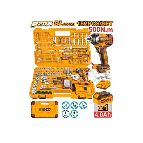 Kit Chave De Impact 1 2 Ingco 152PCS 4AH