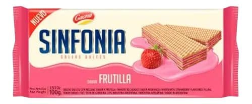 Biscoito Wafer Gaona Sinfonia Morango 100G