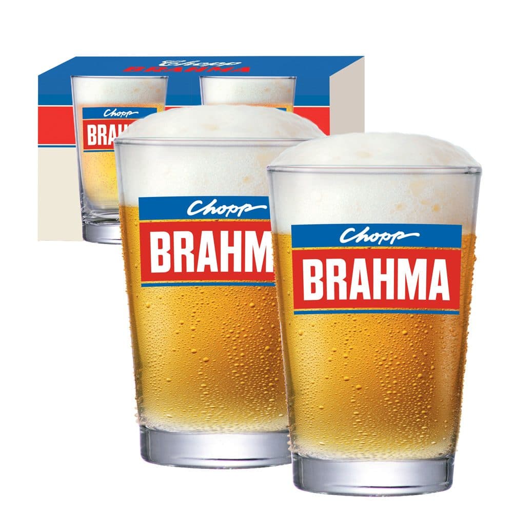Set Vaso De Vidrio Ruvolo Brahma Chopp 2 Piezas 350ML