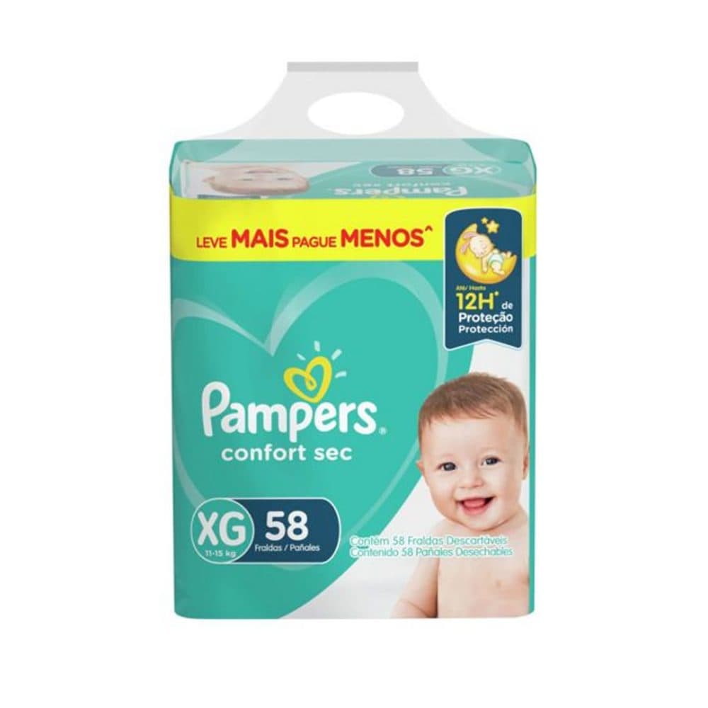 Panales Pampers Confort Sec Xg 58 Unidades