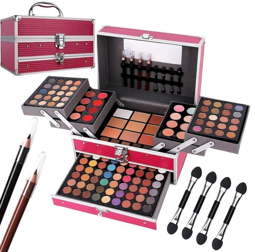 Maleta De Maquiagem Miss Rose Pink Completa