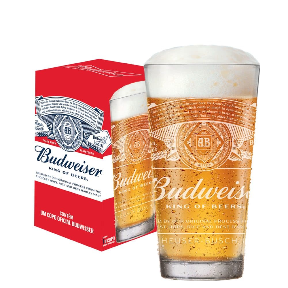 Vaso De Vidrio Ruvolo Budweiser King Of Beer 1 Pieza 415ML