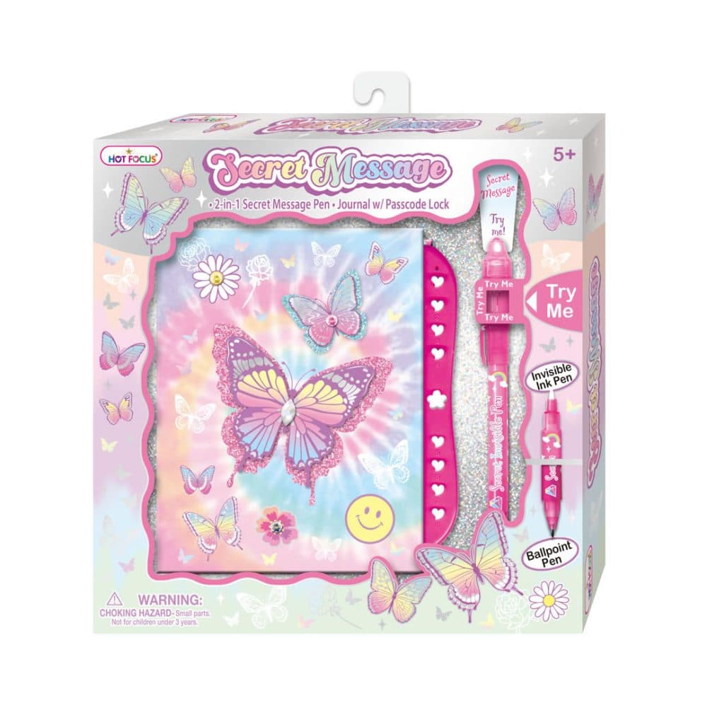 Diario Hot Focus Secret Message Tie Dye Butterfly
