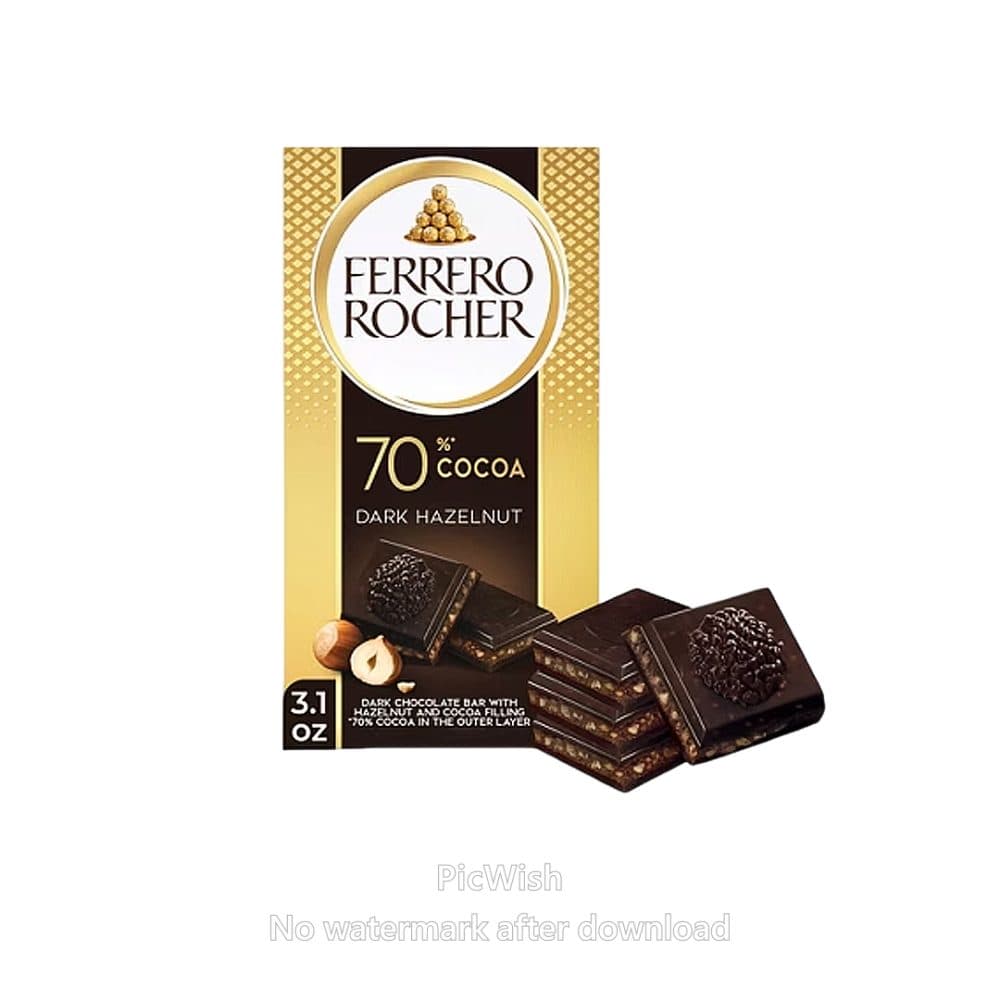 Chocolate Ferrero Rocher Hazelnut 70 Cocoa Barra 90G
