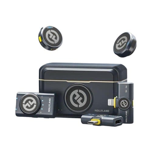 Microfone Lapela Wir Hollyland Lark M2 Mini Combo 2TX 1RX