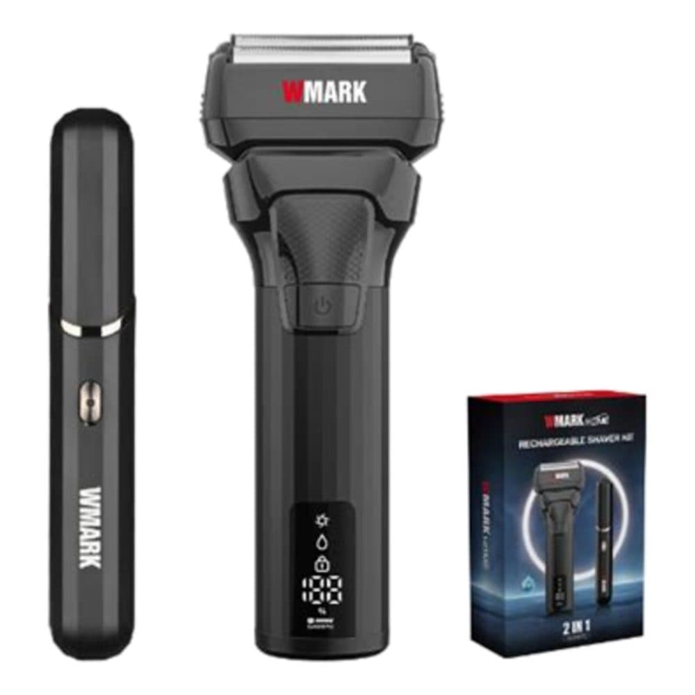 Kit Maquina Cabelo Wmark Shaver Recargable Preto