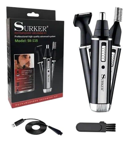 Barbeador Surker Preto Prata Bivolt