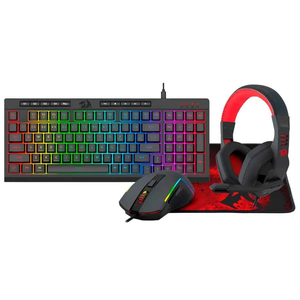 Teclado Mouse Fone Mousepad Redragon 1 RGB Gamer