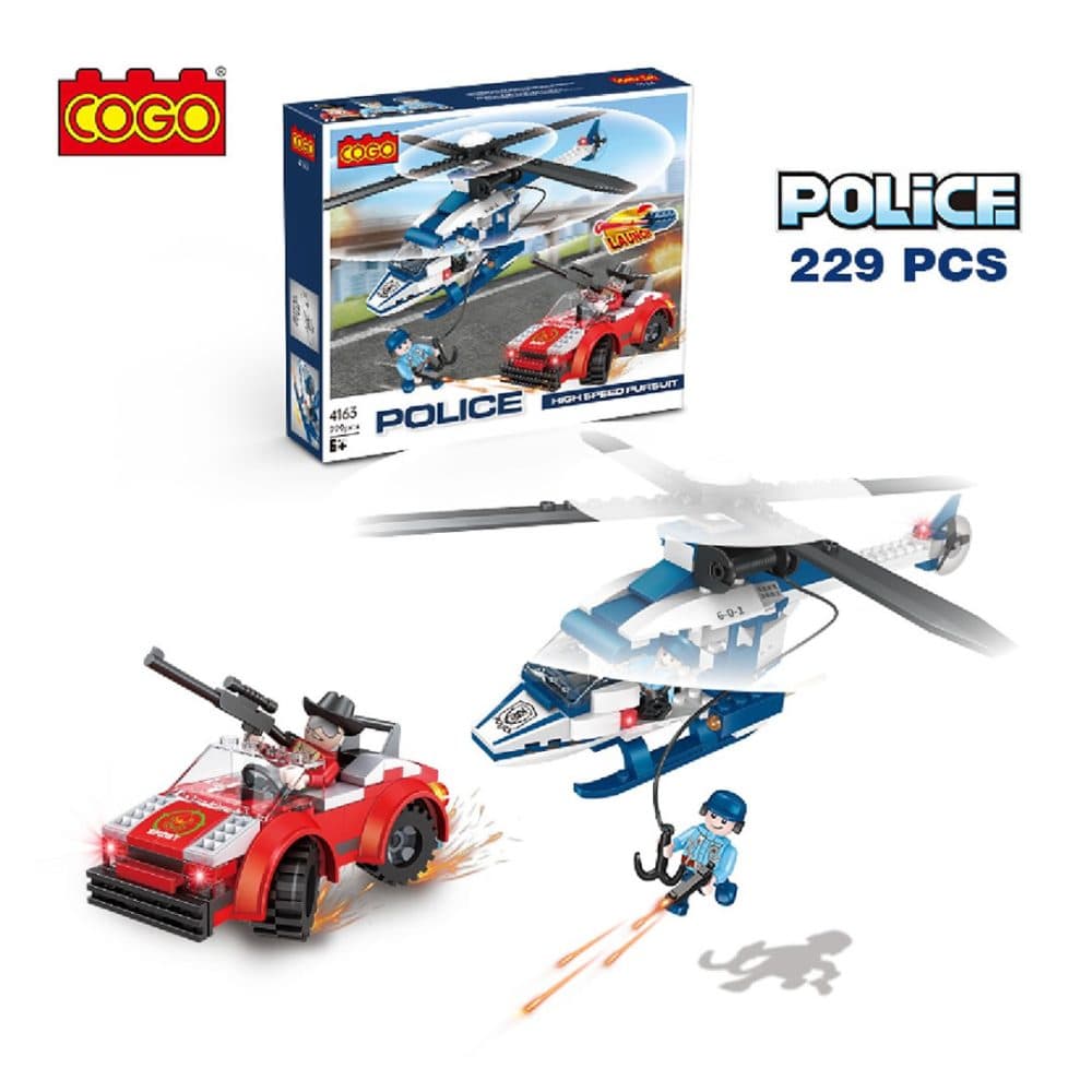 Bloques De Construccion Cogo Educativos Ensamblar City Police 229 Piezas