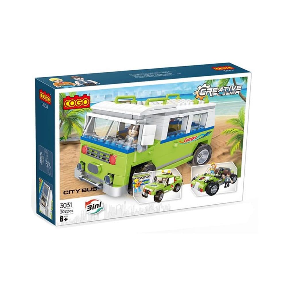 Bloques De Construccion Cogo Educativos Ensamblar City Bus 302 Piezas