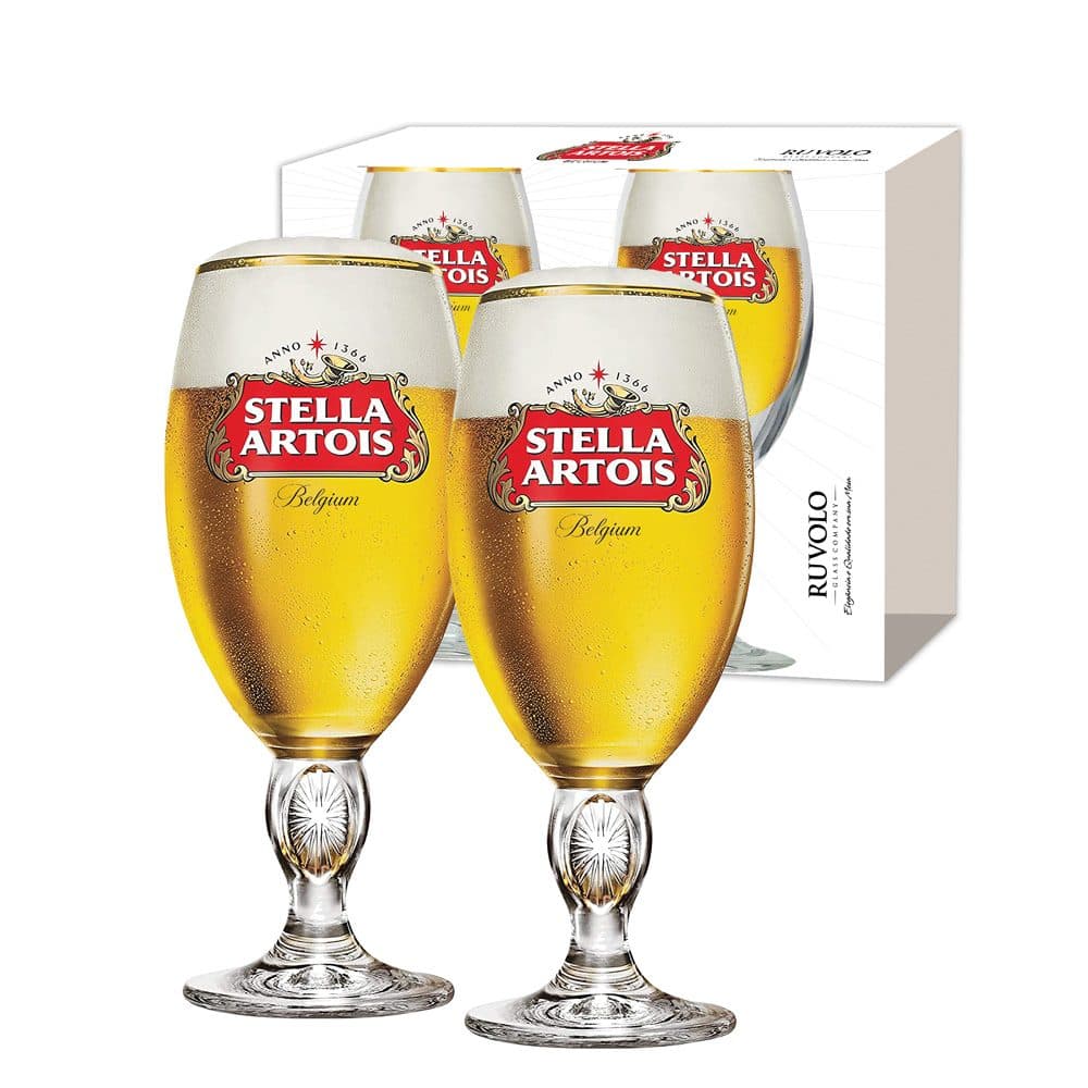 Vaso De Vidrio Ruvolo Luva Stella Artois Belgica 2 Piezas