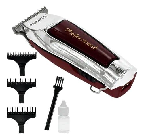 Maquina Cabelo Prosper Silver Vinho Bivolt Bateria