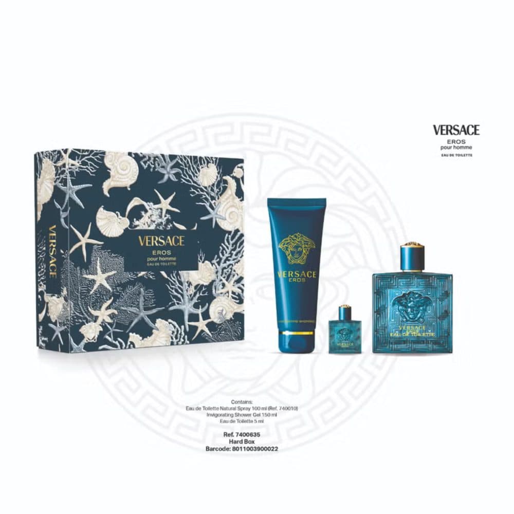 Versace Eros Kit 5ML Shower Gel 100ML EDP Masculino