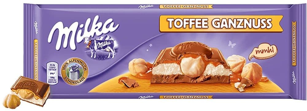 Barra De Chocolate Milka Toffe Whole Nuts