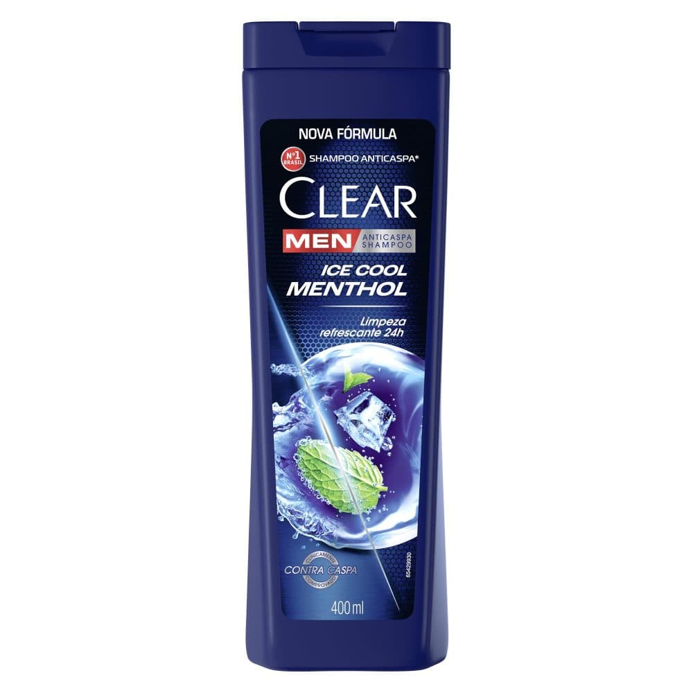 Shampoo Clear Anticaspa Ice Cool Menthol 400ML Masculino
