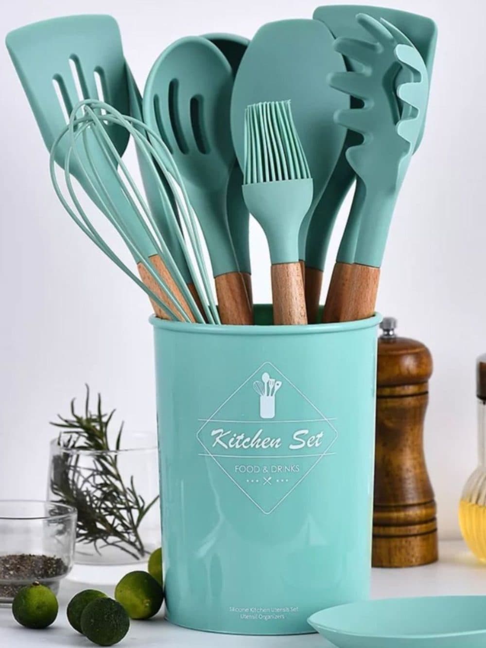 Kit Utensilios De Cosinha Kitchen 20PCS Turquesa