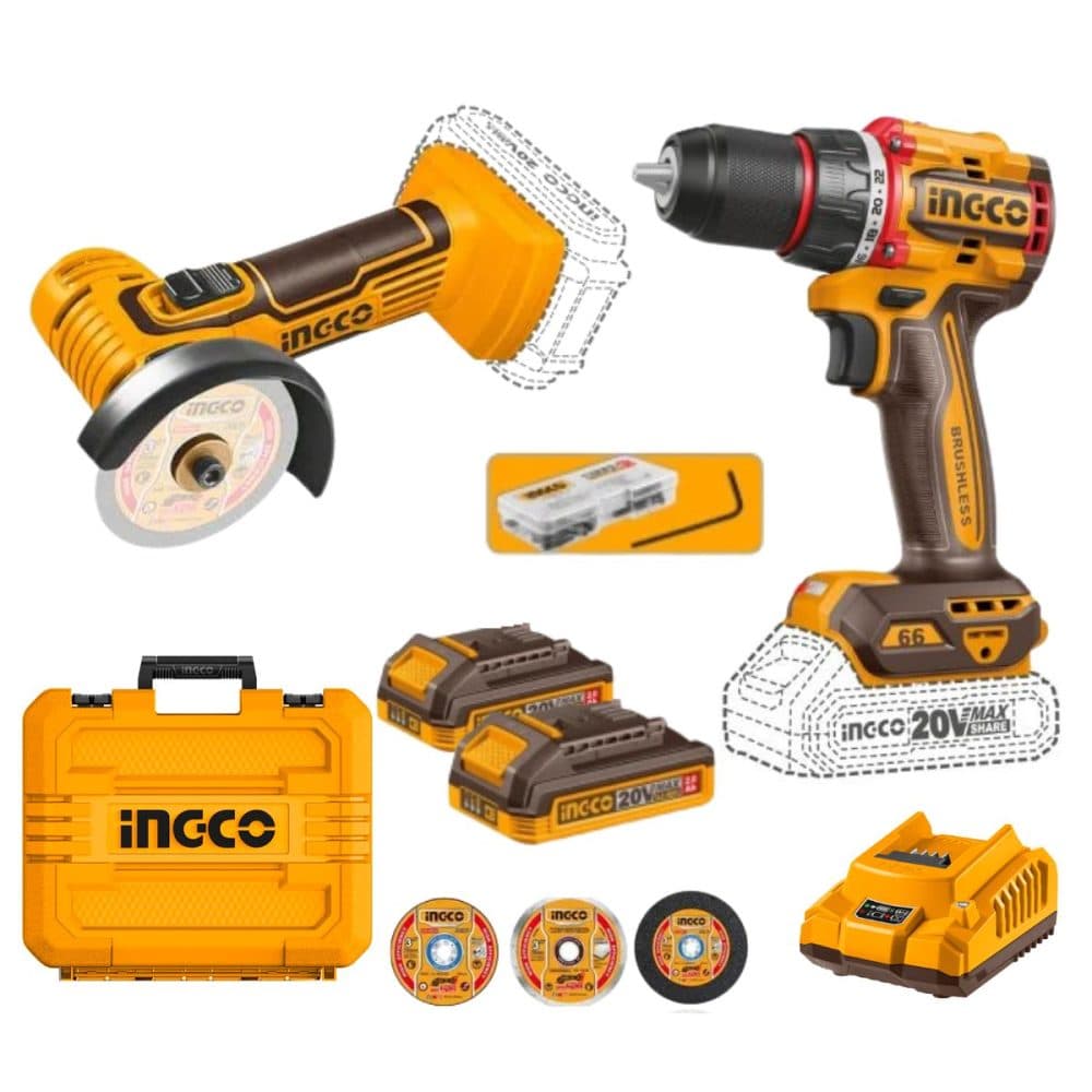 Kit Parafusadeira Mini Esmerilha Ingco 2AH Car