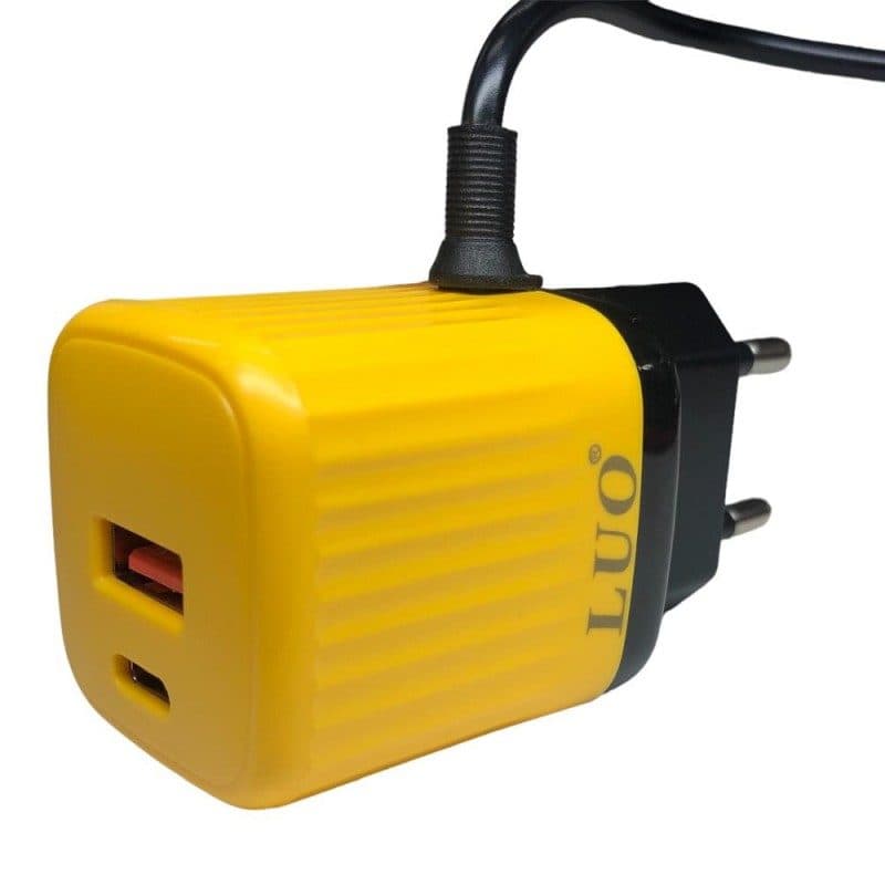 Fonte Carregador Luo USB Type Yellow