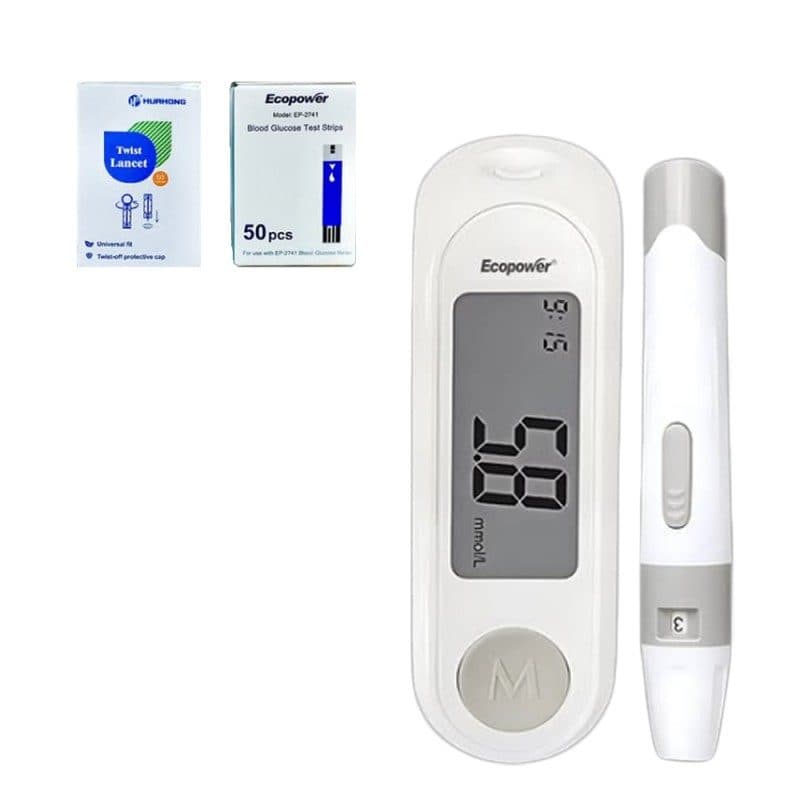 Medidor De Glucosa Ecopower Branco Dedo