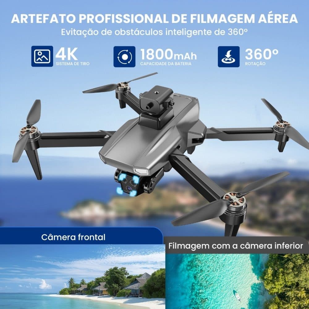 Drone Hetzer P30 GPS Sensor De Obstaculo 360 Controle Tela