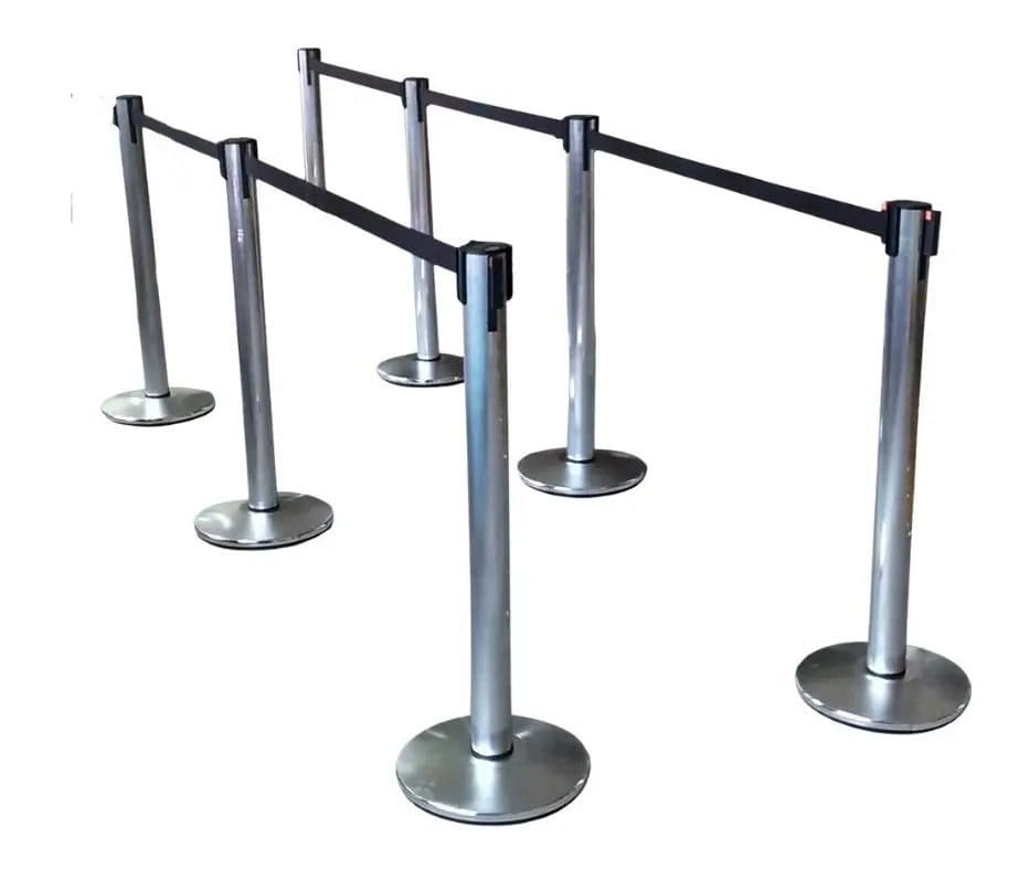 Kit Pedestal Organizador De Fila Inox
