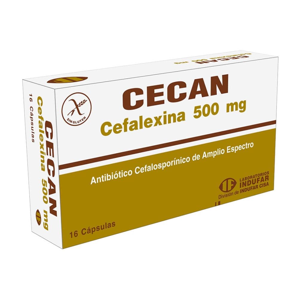 Med Antibiotico Cecan Indufar Cefalexina 500G