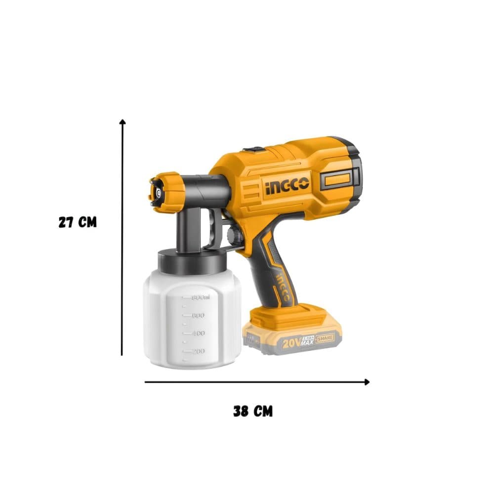 Pistola Pintura Bateria Ingco Bate Carre 800ML