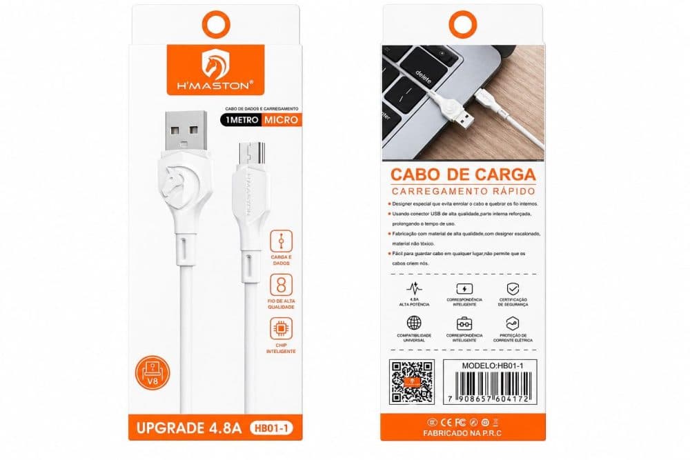 Cabo USB Maston 1 V8 1M