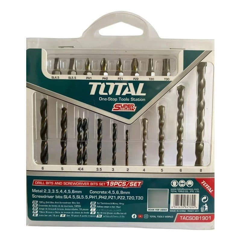 Kit Broca Total 19PCS Ferro Concreto
