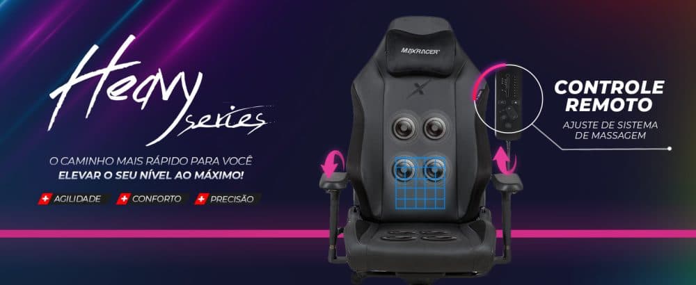 Cadeira Gamer Max Racer Hevy Massageador Hvy 14 Smi Tcdo