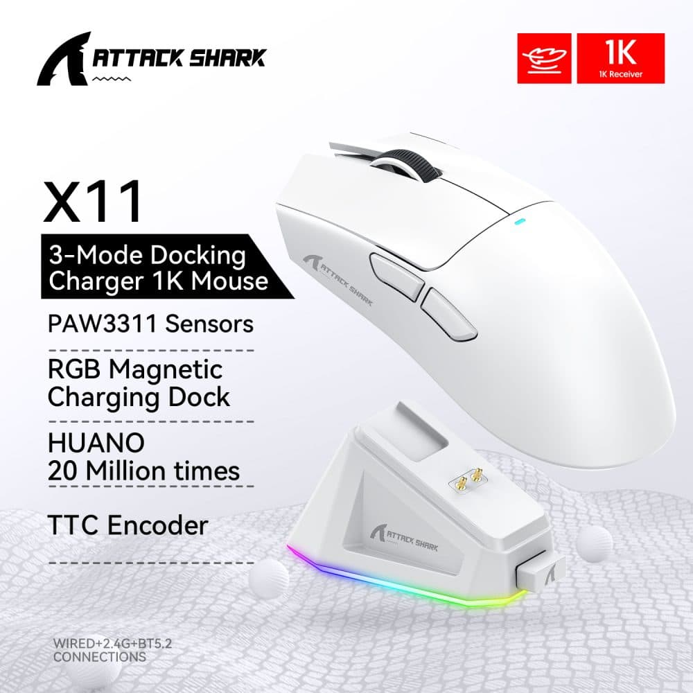 Mouse Wir Gamer Attack Shark Bluetooth