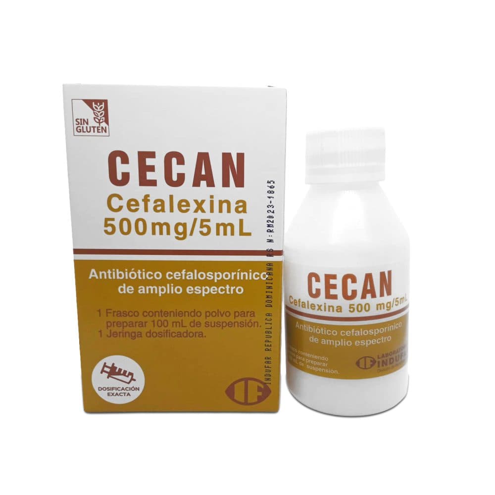 Med Antibiotico Cecan Indufar Cefalexina 500MG 5ML Xarope 100ML