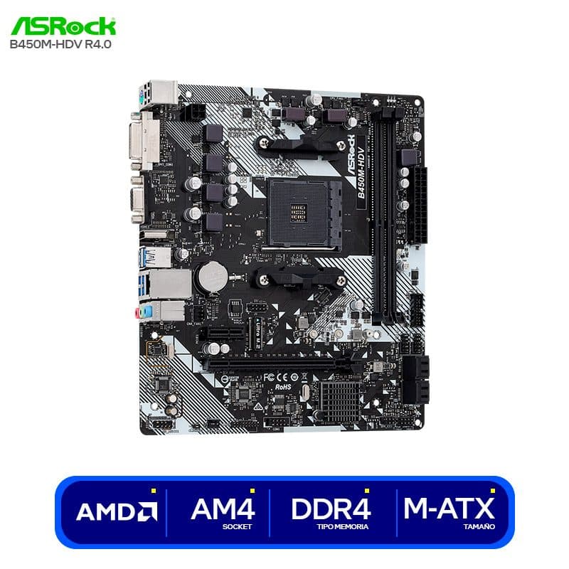 Mb AM4 Asrock Hdv R4 0 Dvi DDR4 Hdmi