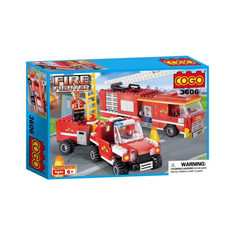 Bloques De Construccion Cogo Educativos Ensamblar Bombero Camion Jeep 319 Piezas