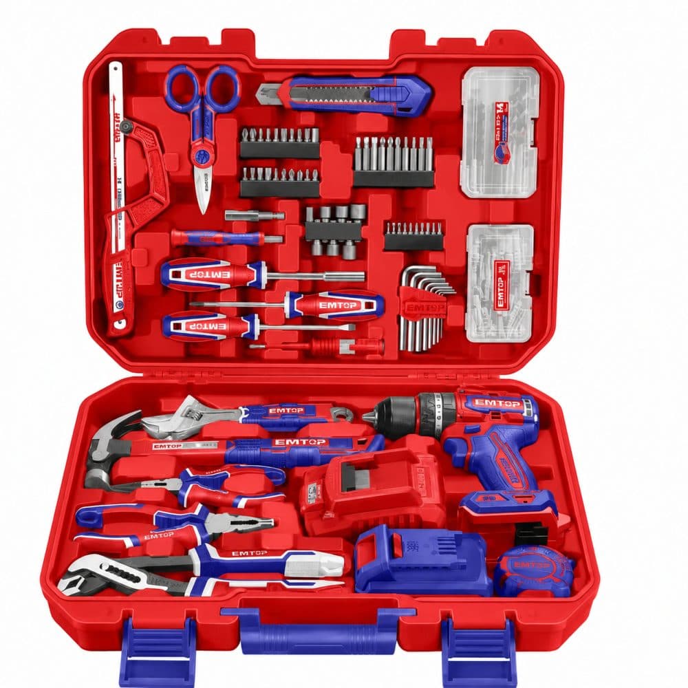 Kit Parafusadeira Bateria Emtop 166 Pe As 1 Bateria