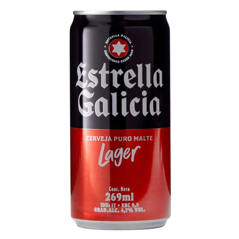 Beb Cerveja Espanha Estrella Galicia Lager Lata 269ML